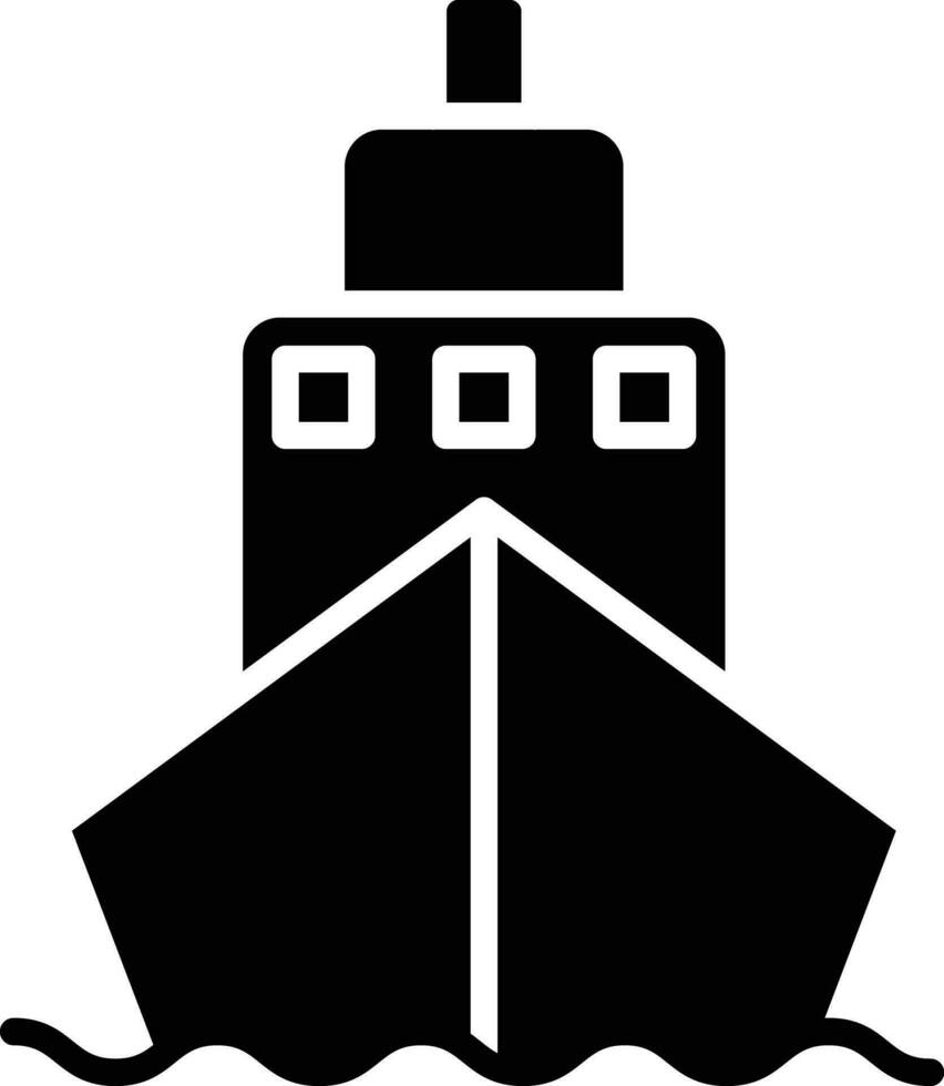 ship solid and glyph vector illustration