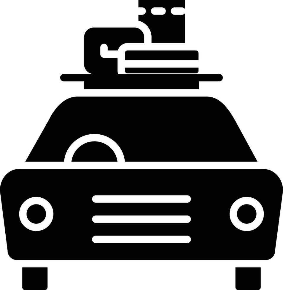 Travel car solid and glyph vector illustration