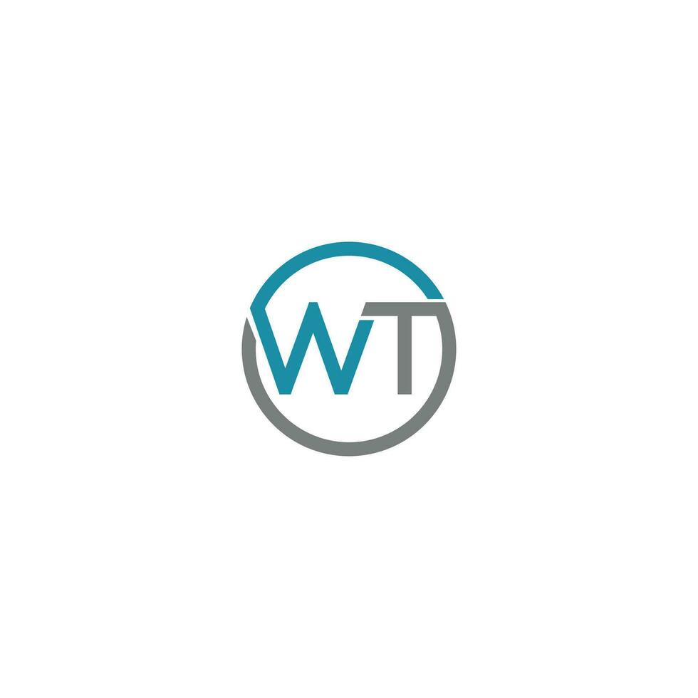 Initial letter wt  logo or tw logo vector design template