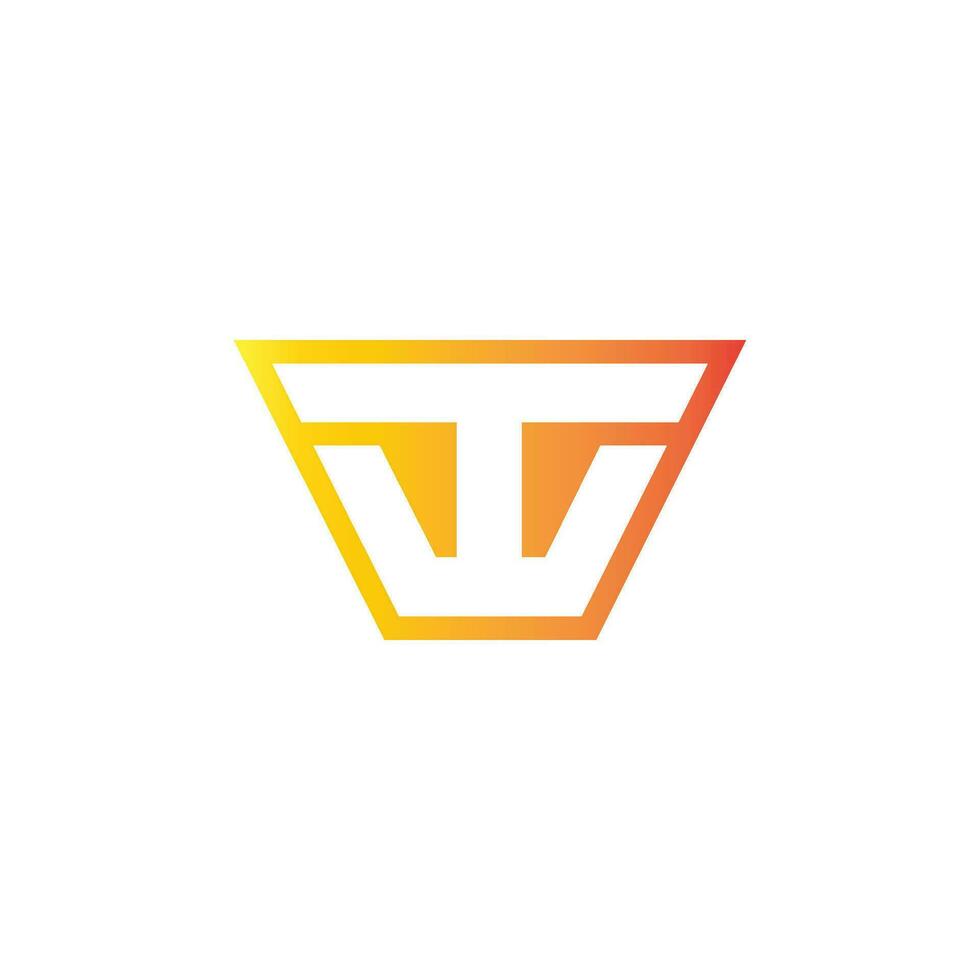 Initial letter wt  logo or tw logo vector design template