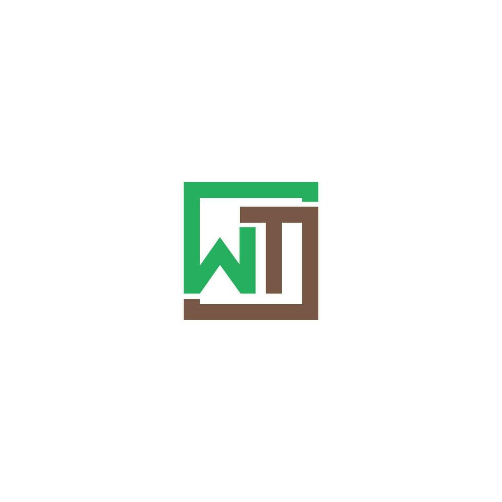 Initial letter wt  logo or tw logo vector design template