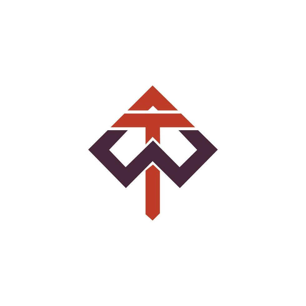 Initial letter wt  logo or tw logo vector design template