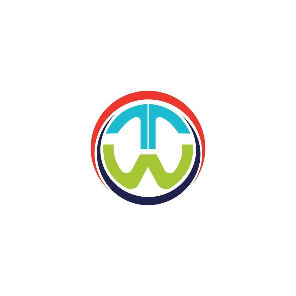 Initial letter wt  logo or tw logo vector design template
