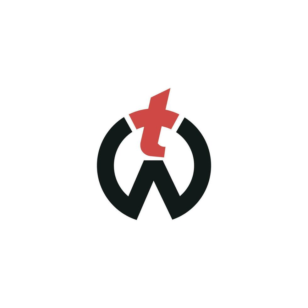 Initial letter wt  logo or tw logo vector design template