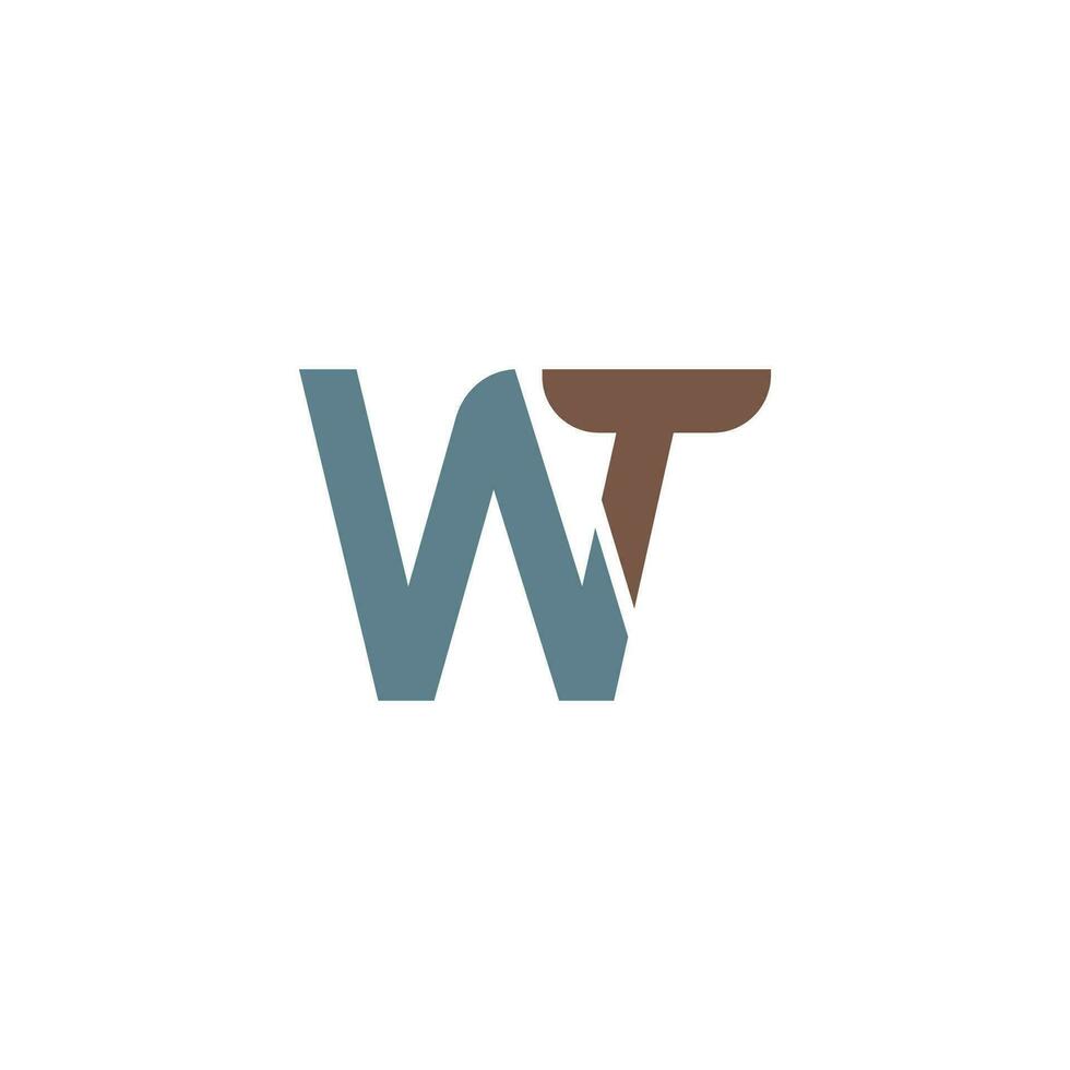 Initial letter wt  logo or tw logo vector design template