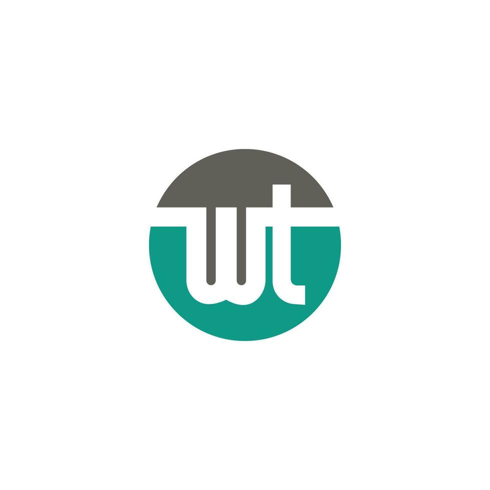 Initial letter wt  logo or tw logo vector design template