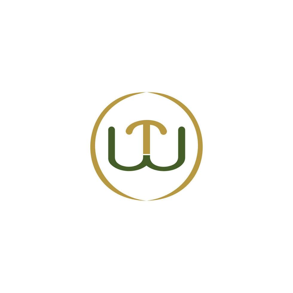 Initial letter wt  logo or tw logo vector design template