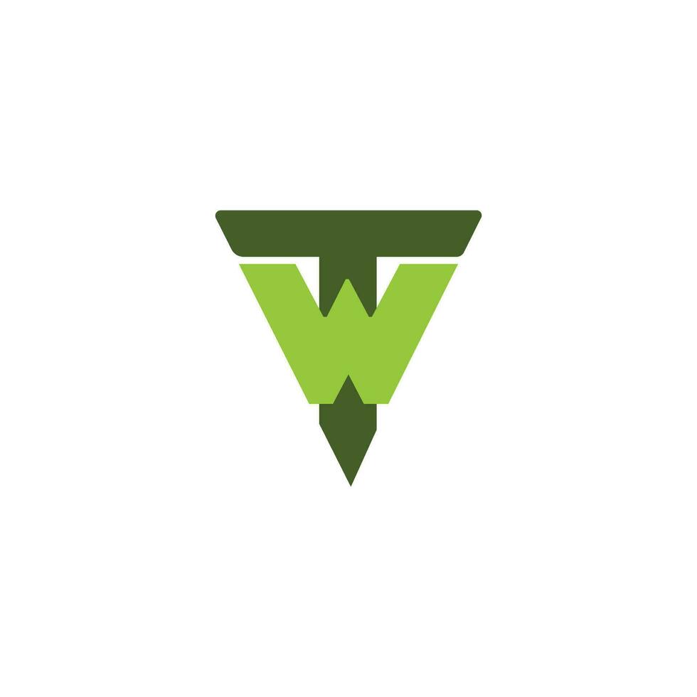 Initial letter wt  logo or tw logo vector design template