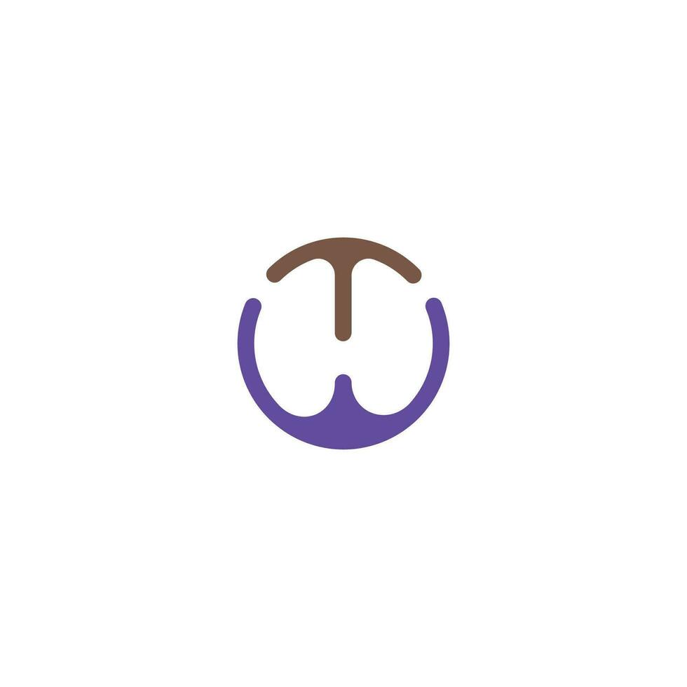Initial letter wt  logo or tw logo vector design template