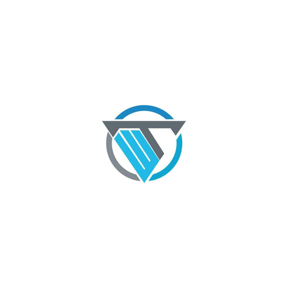 Initial letter wt  logo or tw logo vector design template