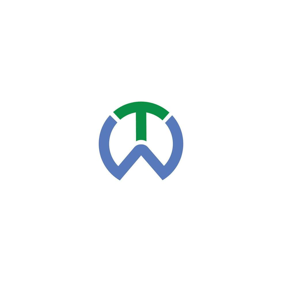 Initial letter wt  logo or tw logo vector design template
