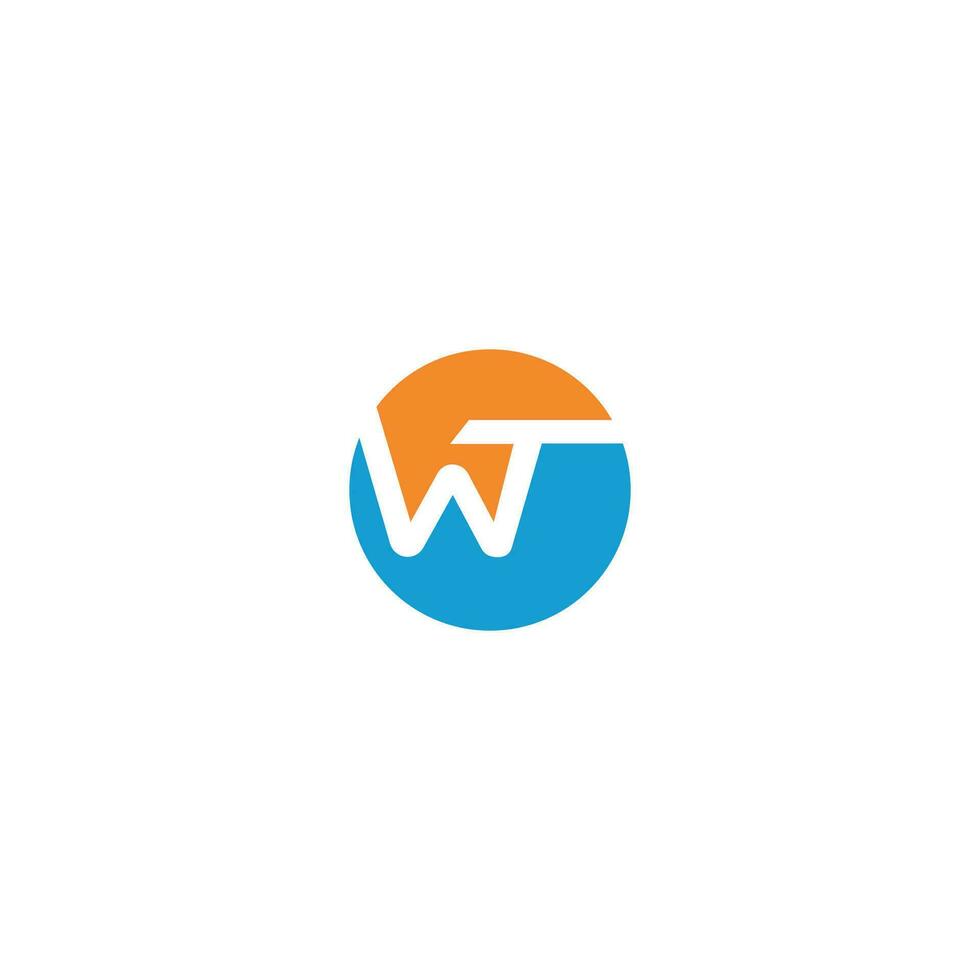 Initial letter wt  logo or tw logo vector design template