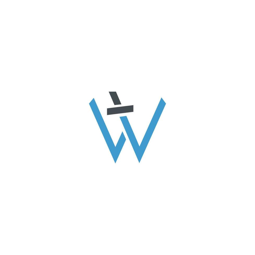 Initial letter wt  logo or tw logo vector design template