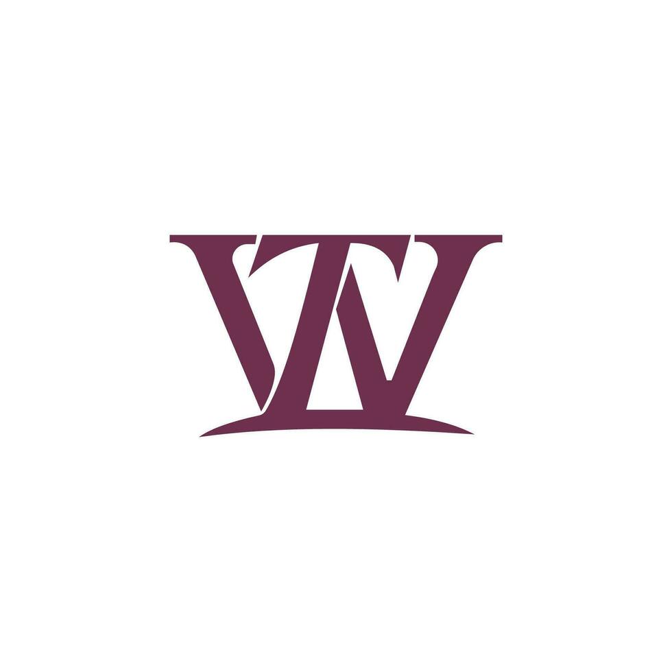 Initial letter wt  logo or tw logo vector design template