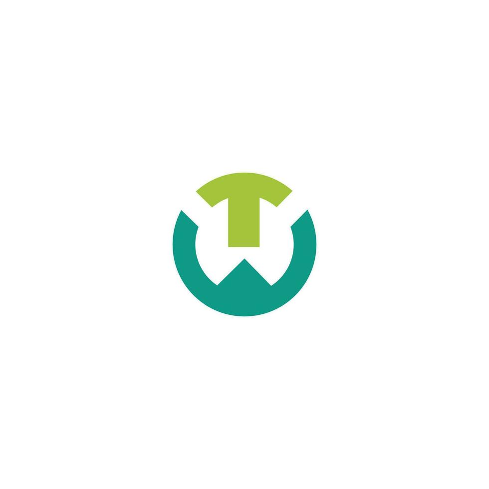 Initial letter wt  logo or tw logo vector design template