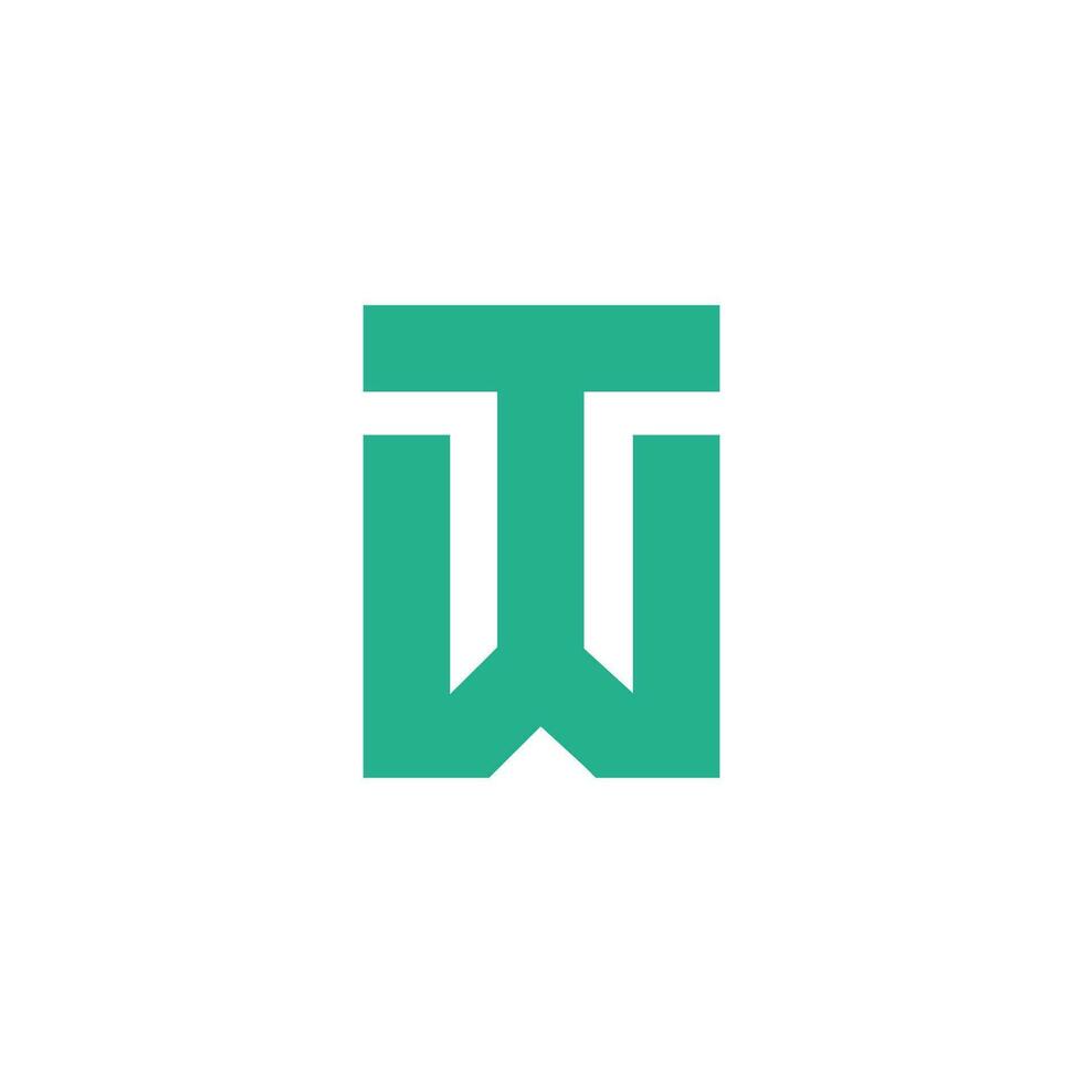 Initial letter wt  logo or tw logo vector design template