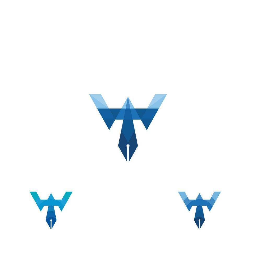 Initial letter wt  logo or tw logo vector design template