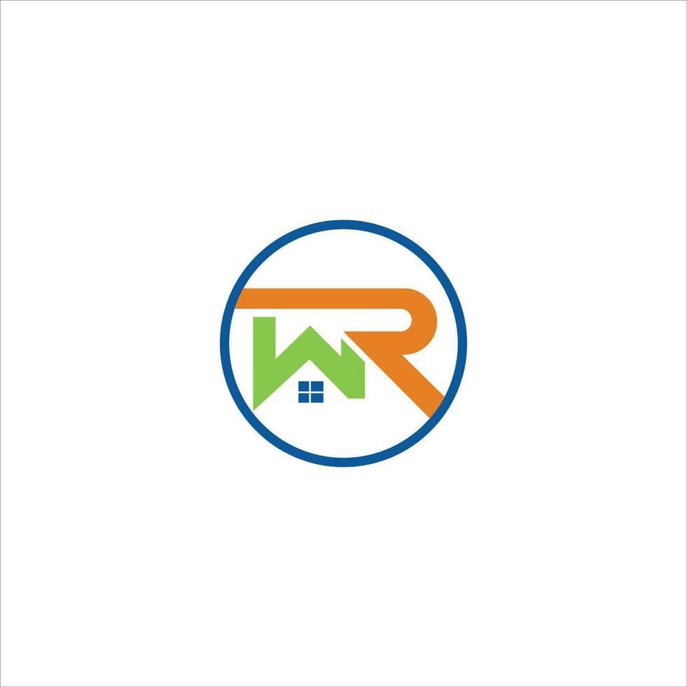 Initial letter wr logo or rw logo vector design template