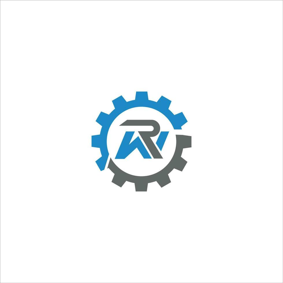 Initial letter wr logo or rw logo vector design template