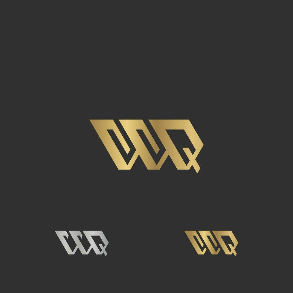 alfabeto iniciales logo qw, wq, w y q vector