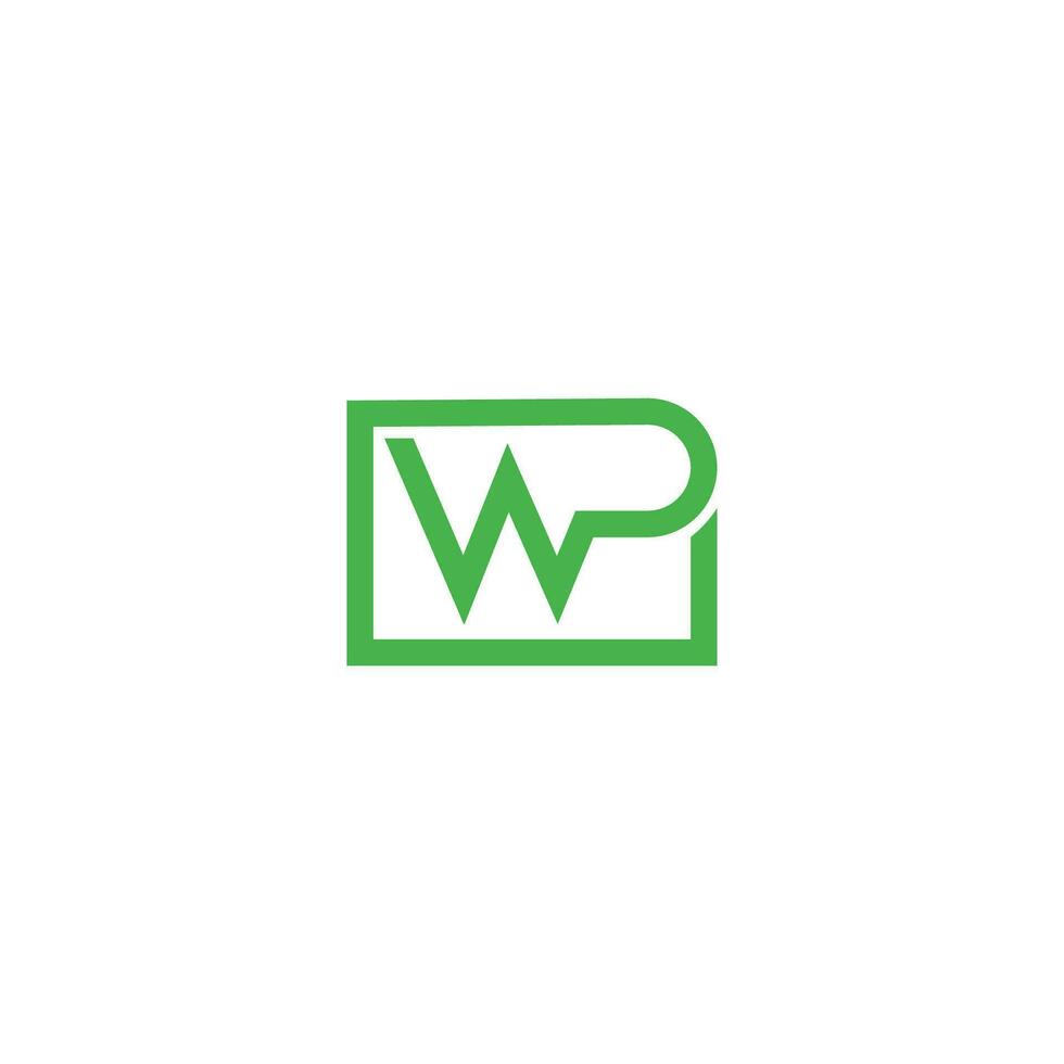 Initial letter pw logo or wp logo vector design template