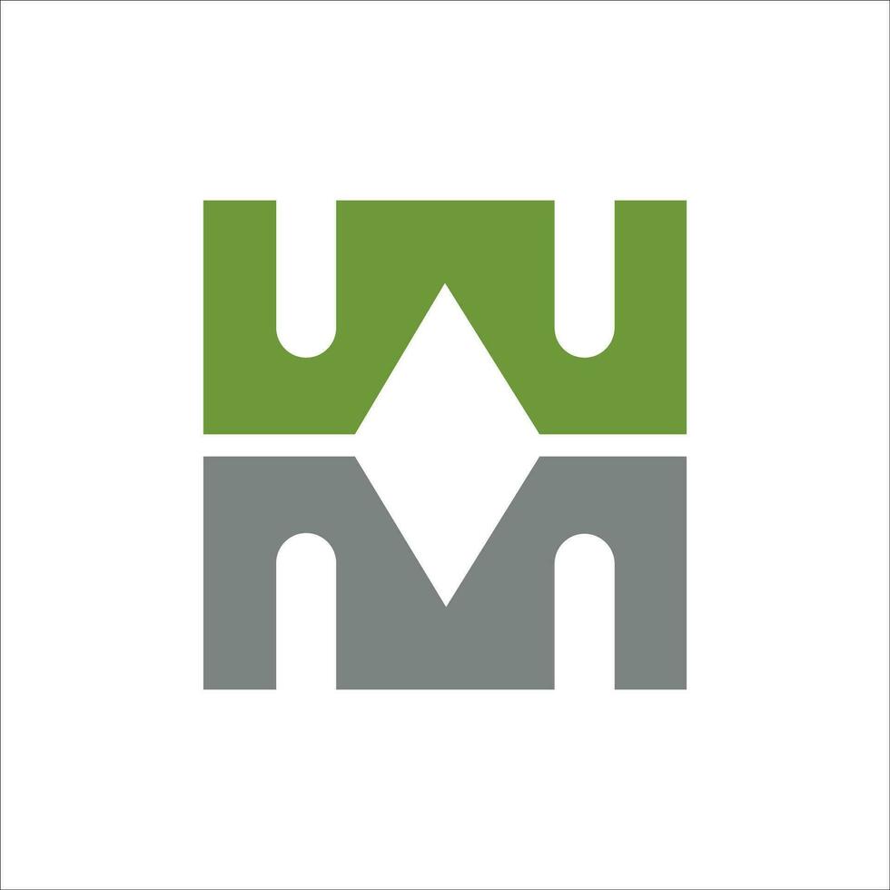 Initial letter wm logo or mw logo vector design template