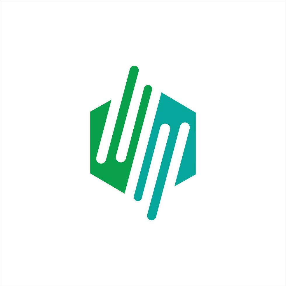 Initial letter wm logo or mw logo vector design template