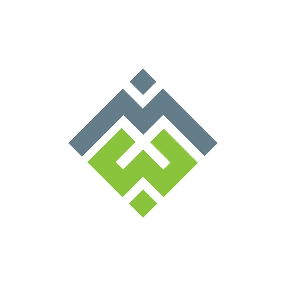 Initial letter wm logo or mw logo vector design template