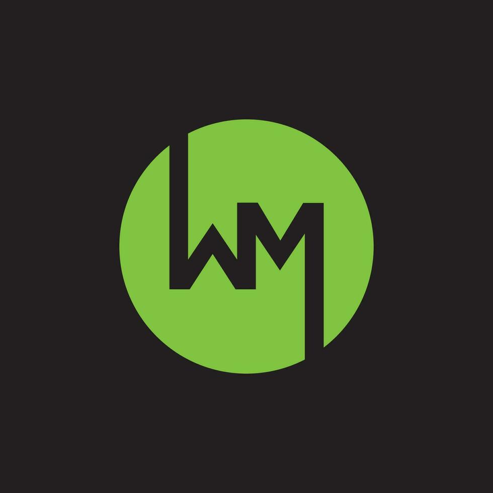 Initial letter wm logo or mw logo vector design template