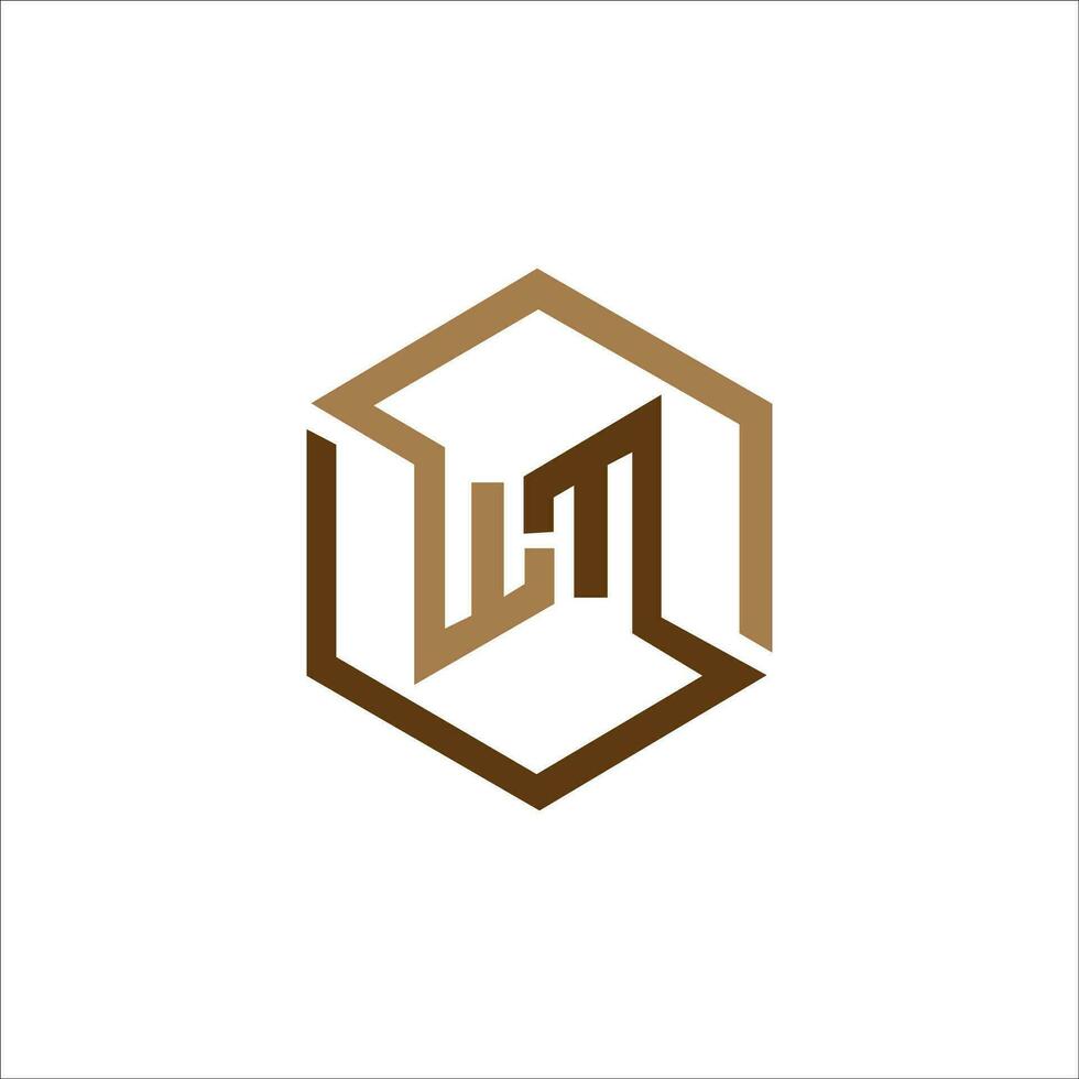 Initial letter wm logo or mw logo vector design template