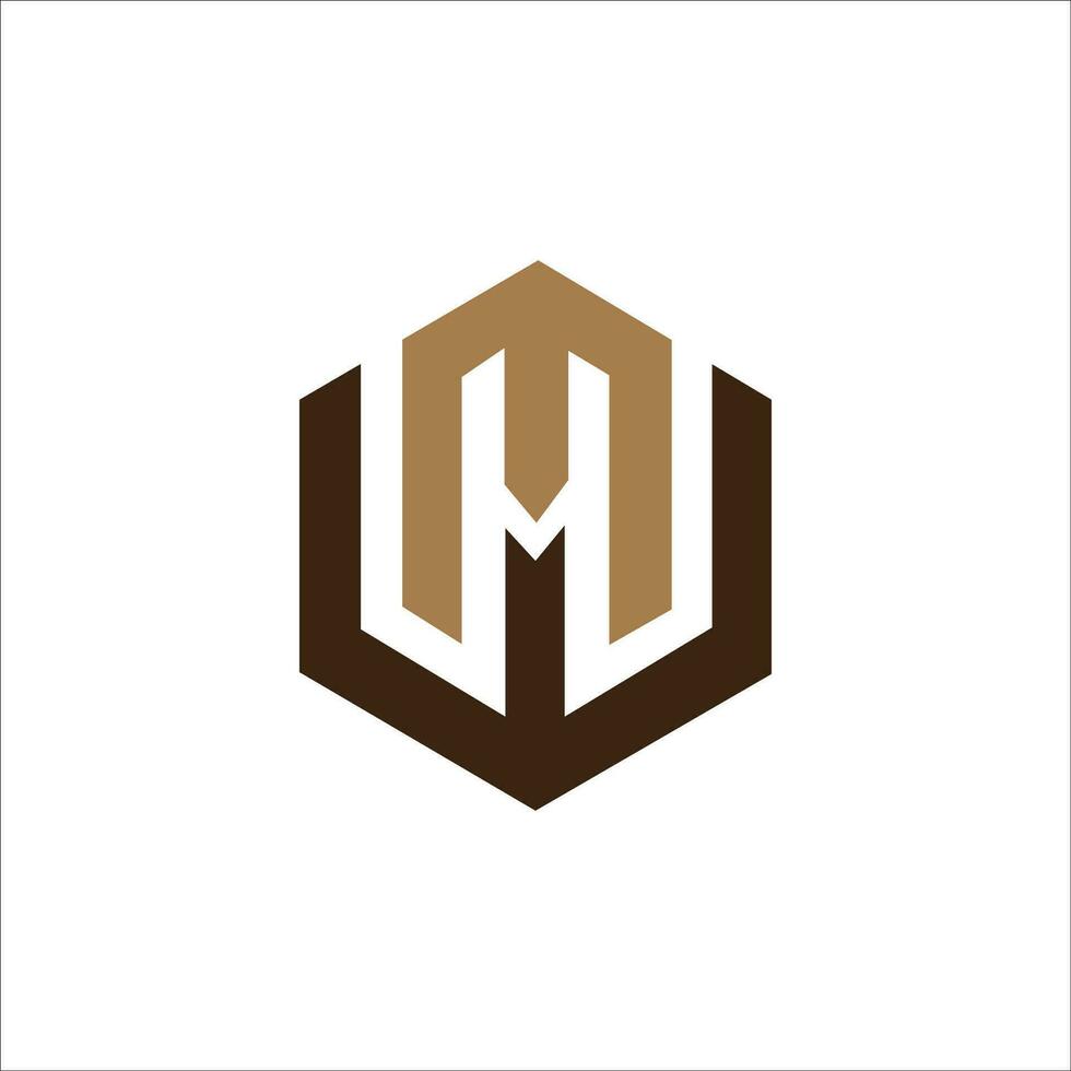 Initial letter wm logo or mw logo vector design template