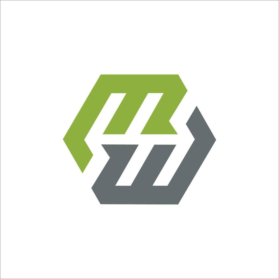 Initial letter wm logo or mw logo vector design template