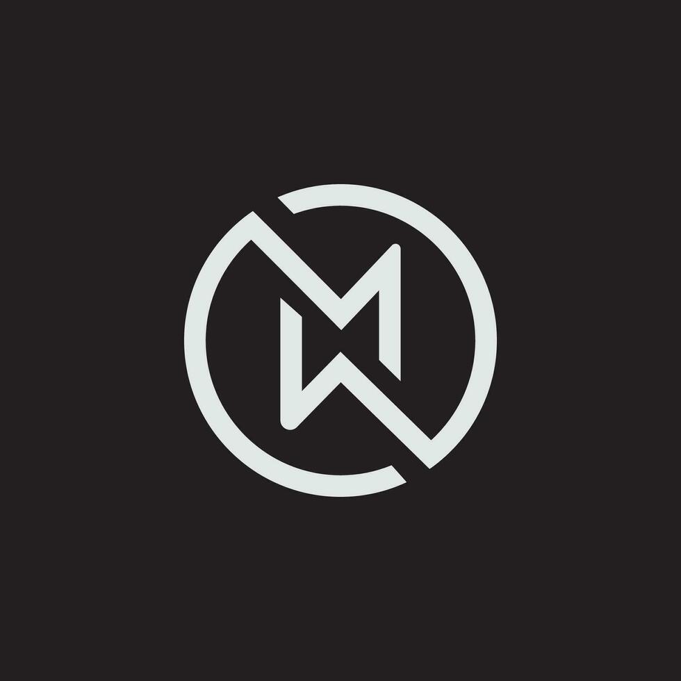 Initial letter wm logo or mw logo vector design template