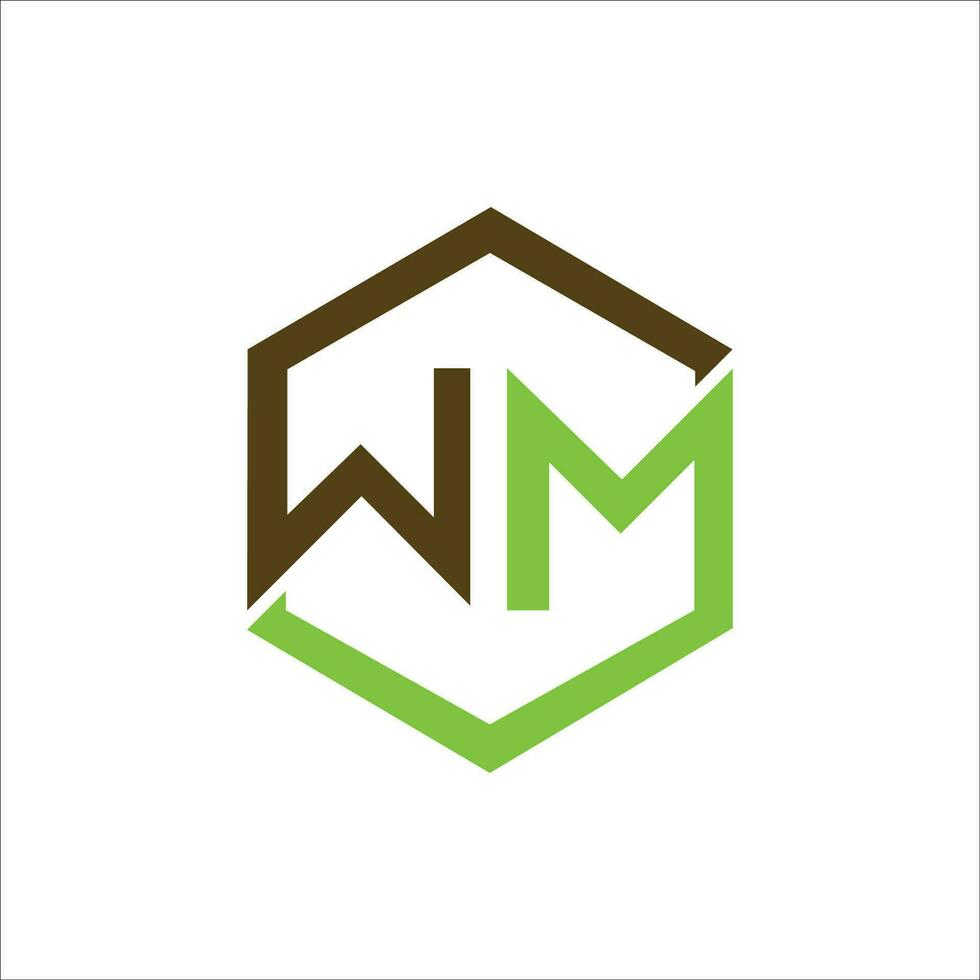 Initial letter wm logo or mw logo vector design template