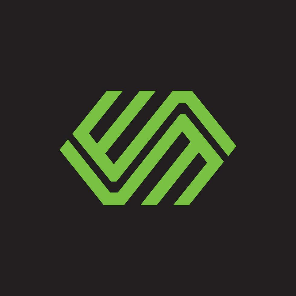 Initial letter wm logo or mw logo vector design template