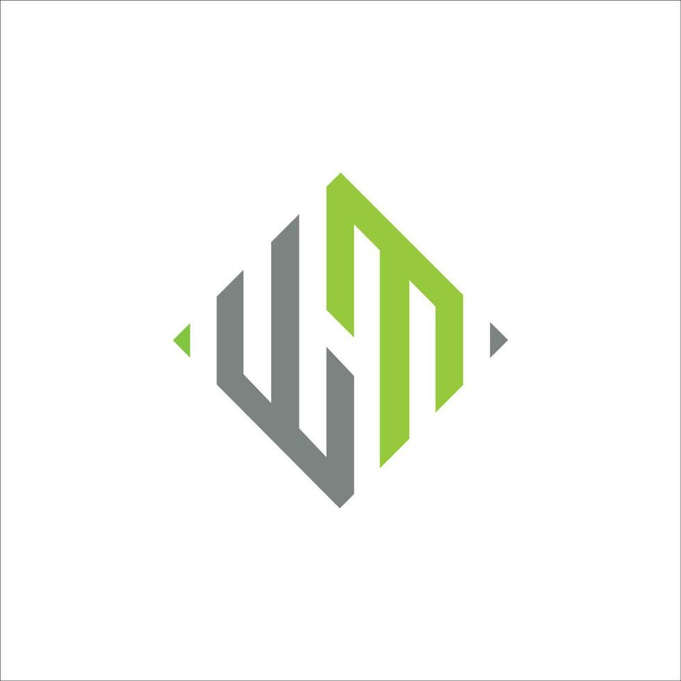 Initial letter wm logo or mw logo vector design template