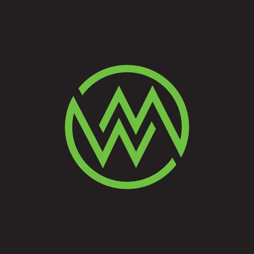Initial letter wm logo or mw logo vector design template