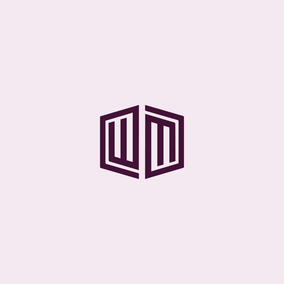 Initial letter wm logo or mw logo vector design template