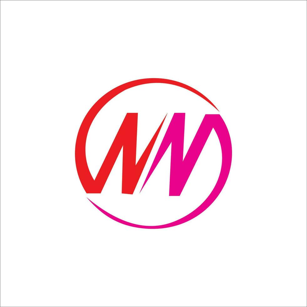 Initial letter wm logo or mw logo vector design template