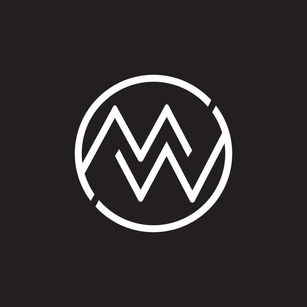Initial letter wm logo or mw logo vector design template