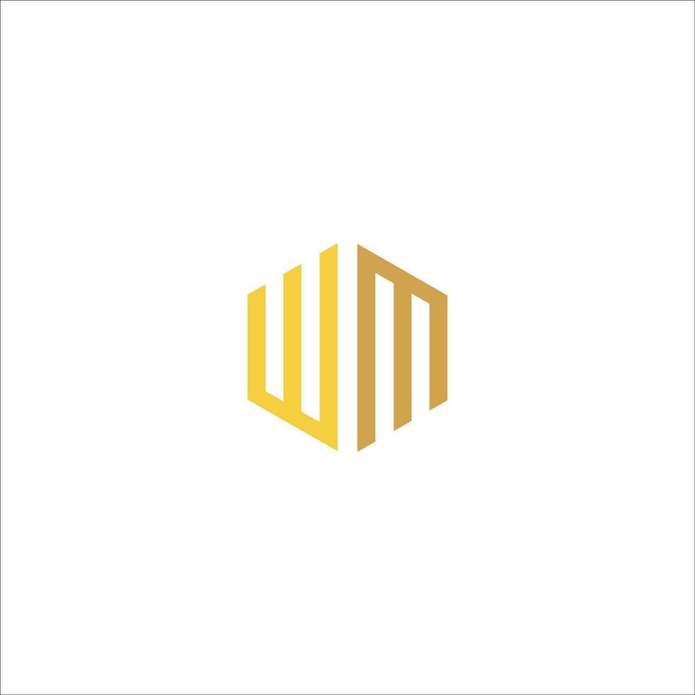 Initial letter wm logo or mw logo vector design template