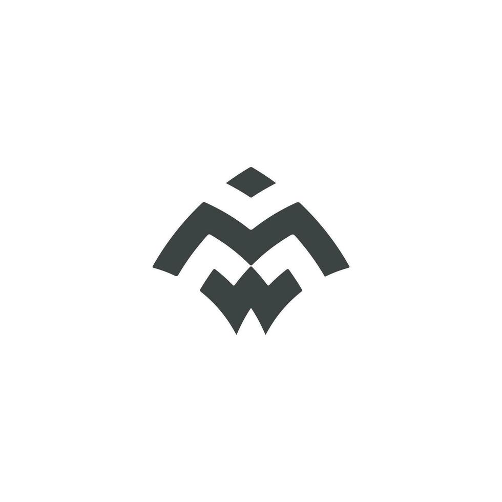 Initial letter wm logo or mw logo vector design template