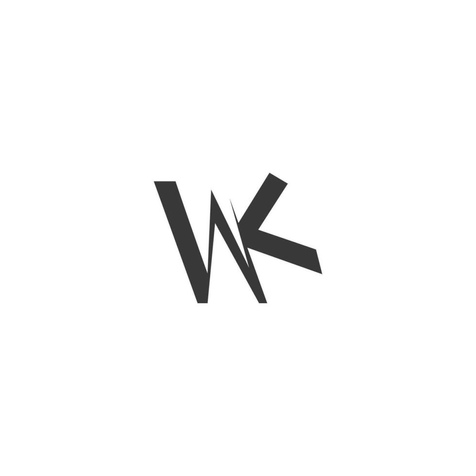 alfabeto letras iniciales monograma logo kw, wk, k y w vector