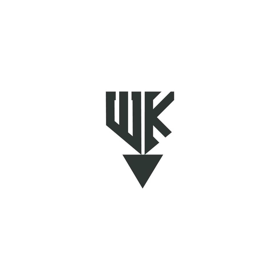 Alphabet letters Initials Monogram logo KW, WK, K and W vector