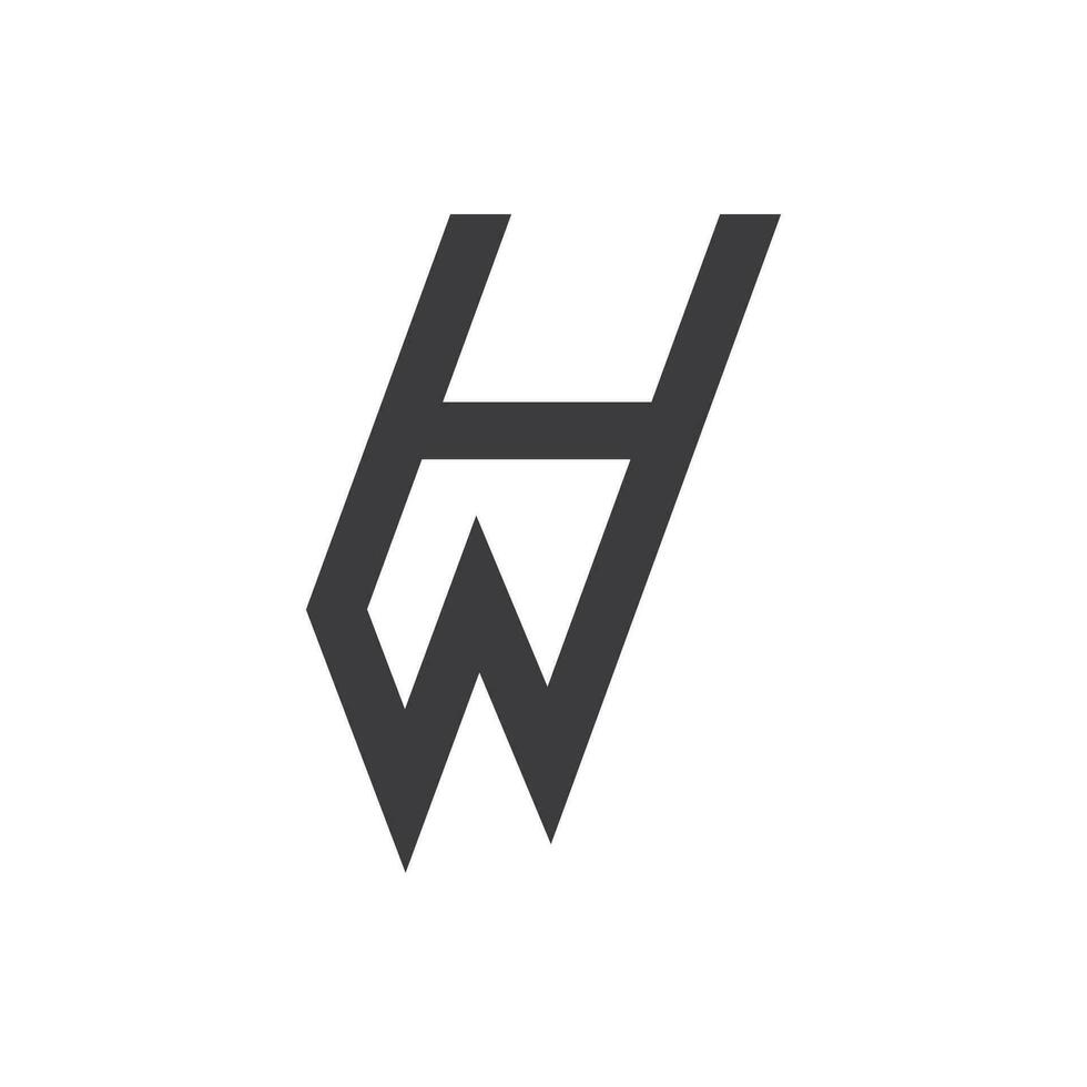 Initial letter wh logo or hw logo vector design template