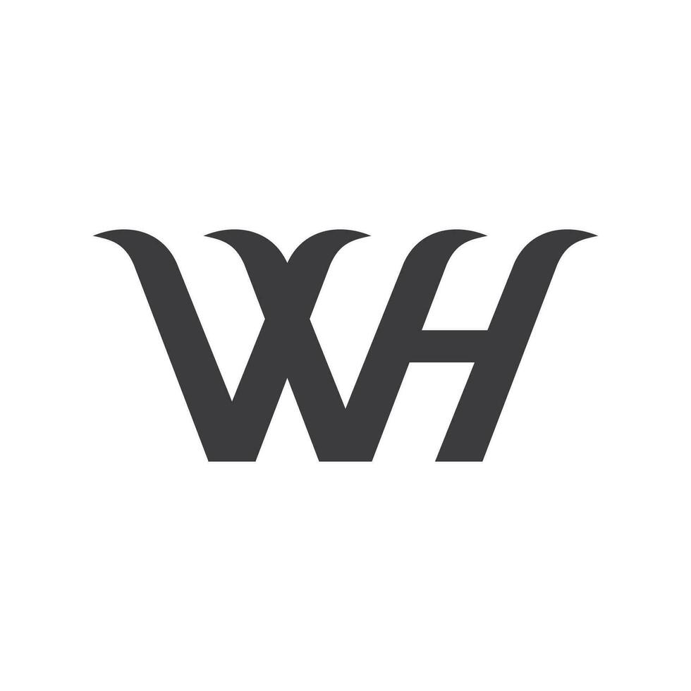 Initial letter wh logo or hw logo vector design template