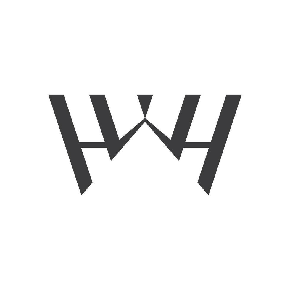 Initial letter wh logo or hw logo vector design template