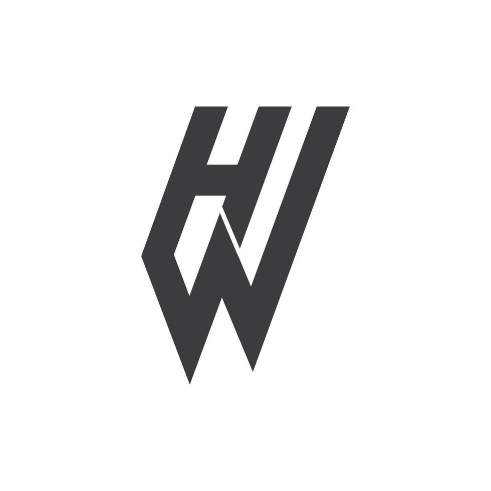 Initial letter wh logo or hw logo vector design template