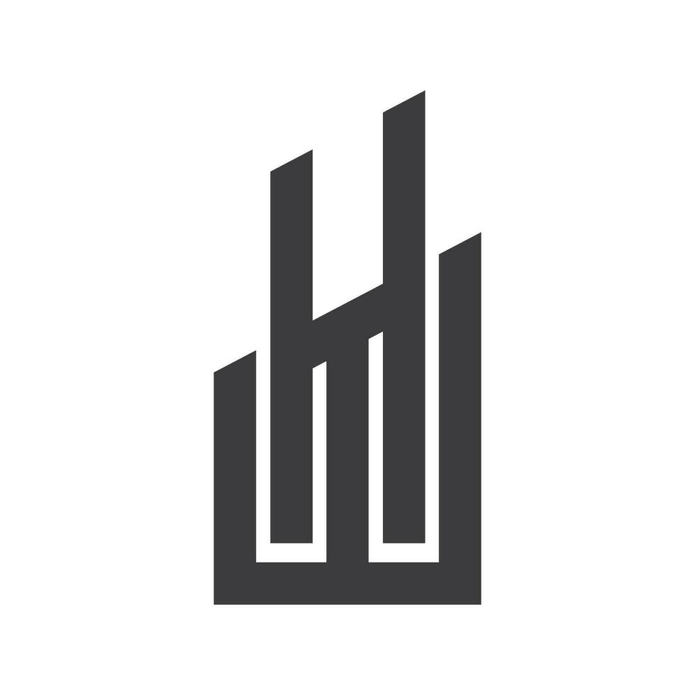Initial letter wh logo or hw logo vector design template