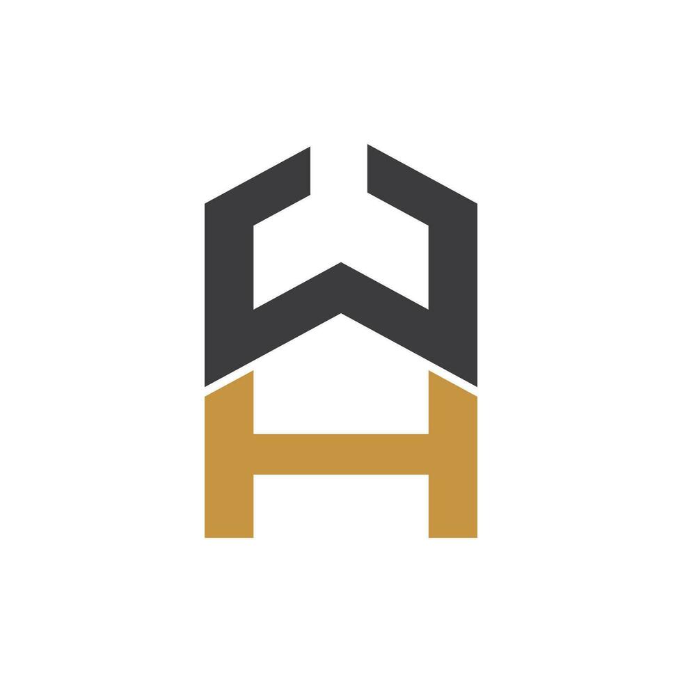 Initial letter wh logo or hw logo vector design template
